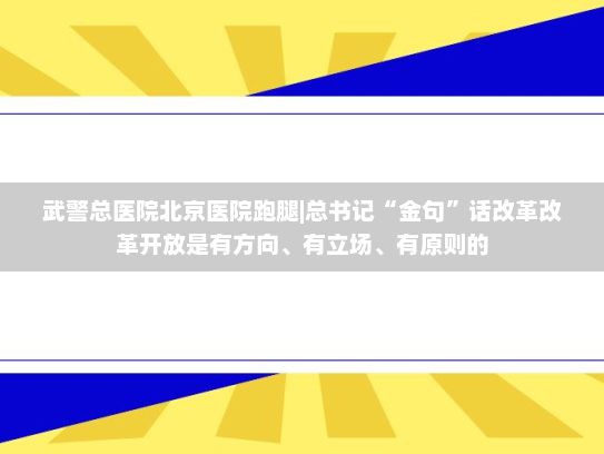 武警总医院北京医院跑腿|总书记“金句”话改革改革开放是有方向、有立场、有原则的