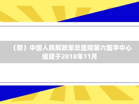 （新）中国人民解放军总医院第六医学中心组建于2018年11月